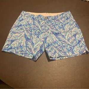 Lilly Pulitzer Blue and Green Leaf Print Shorts